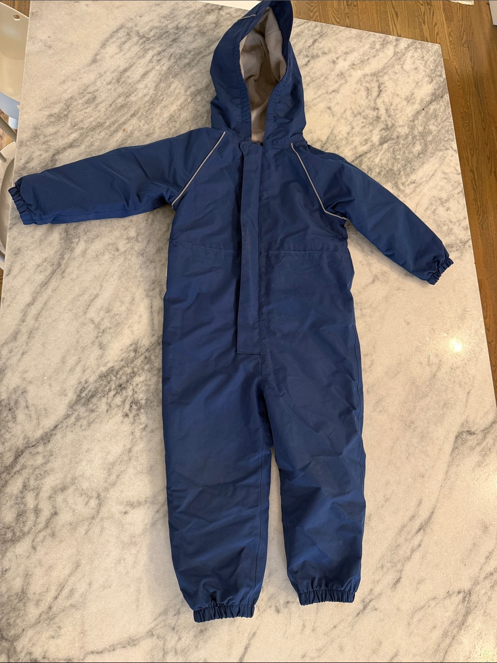 Navy Blue Toddler Hooded Rain One-Piece